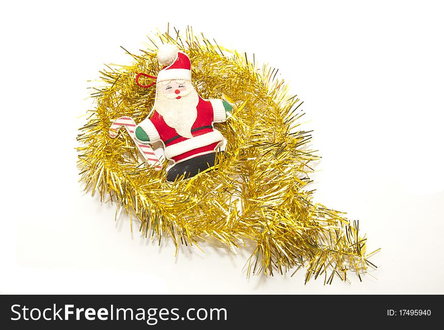 Christmas ornament with toy of Santa