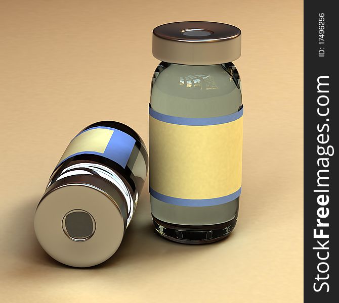 Medicine bottle container 3d rendered