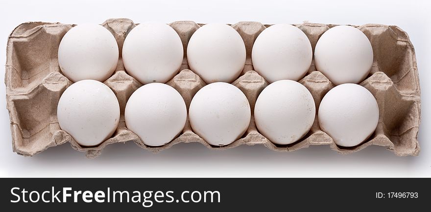 Eggs package isolated on a white. Eggs package isolated on a white.