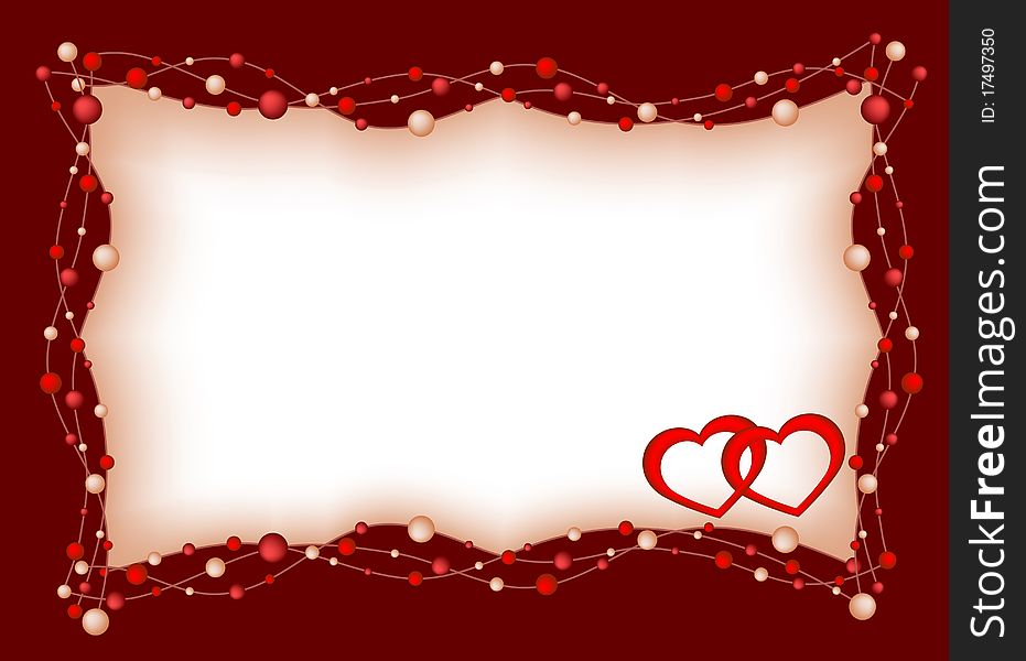 Background by the Valentine's day with red hearts