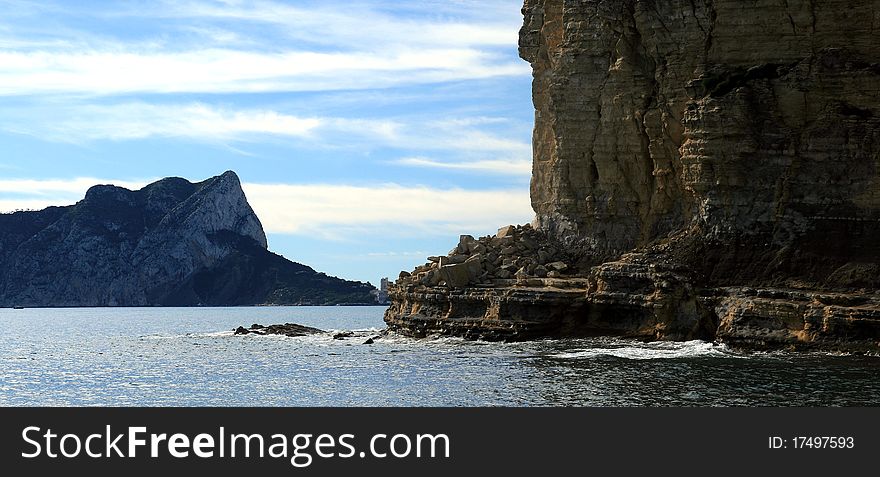 Cliff in Calpe coast, Spain
