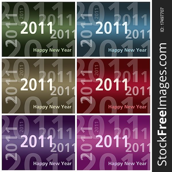 Happy New Year card with numbers - 2011. Happy New Year card with numbers - 2011