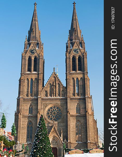 The Neo-Gothic Saint Ludmila Church in Prague, Czech Republic. The Neo-Gothic Saint Ludmila Church in Prague, Czech Republic.