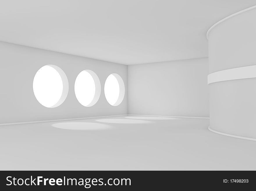 Three dimensional abstract empty room