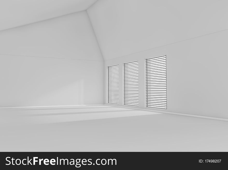 Rendered 3d empty room with sunlight. Rendered 3d empty room with sunlight