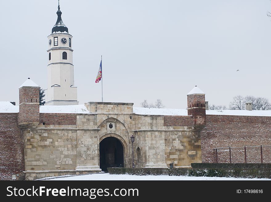 Kalemegdan Fortress In Belgrade, Serbia during winter