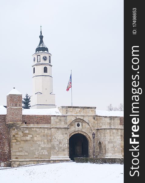 Kalemegdan Fortress In Belgrade, Serbia during winter