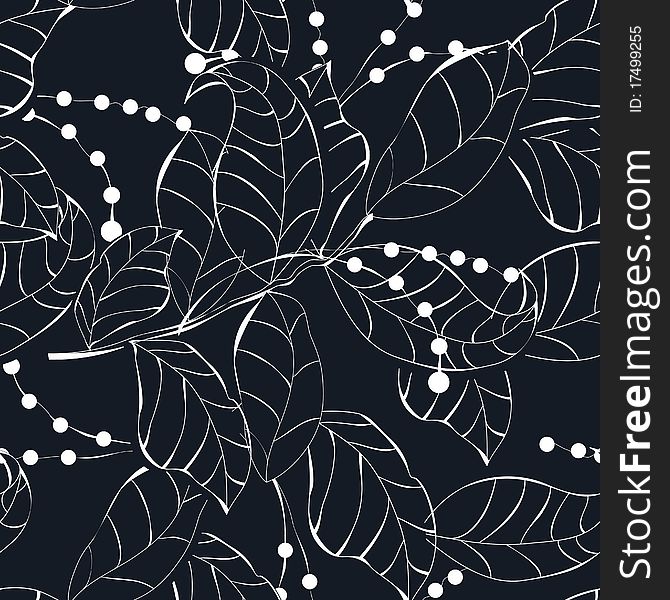 Seamless pattern with leaves