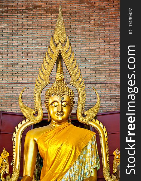The Buddha status of temple in ayutaya province,thailand