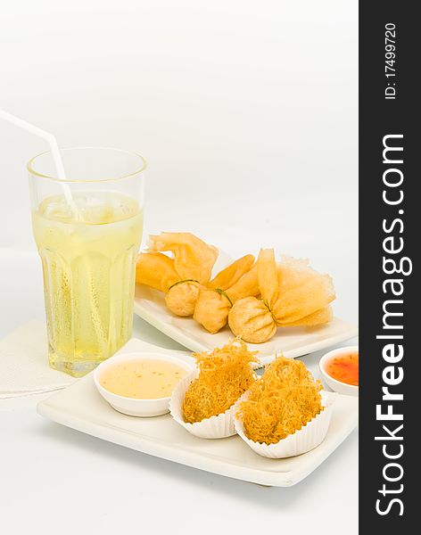 Fried Food In  Dim Sum Restaurant