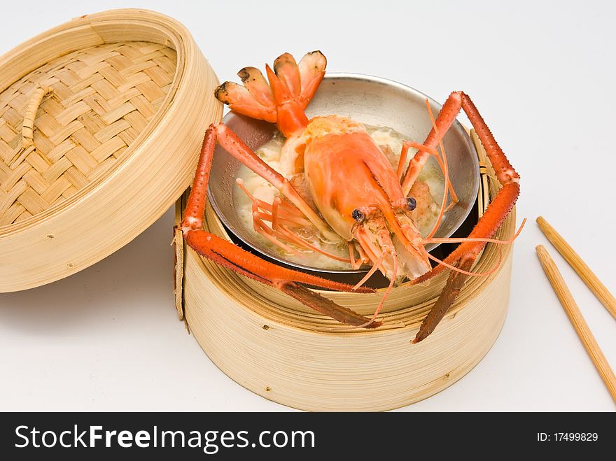 Chinese streamed shrimp dimsum in bamboo containers traditional cuisine. Chinese streamed shrimp dimsum in bamboo containers traditional cuisine