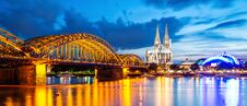 Cologne Cathedral At Night Royalty Free Stock Images