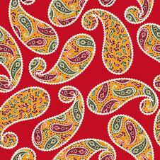 Seamless Pattern Of A Beautiful Paisley Design Royalty Free Stock Photo