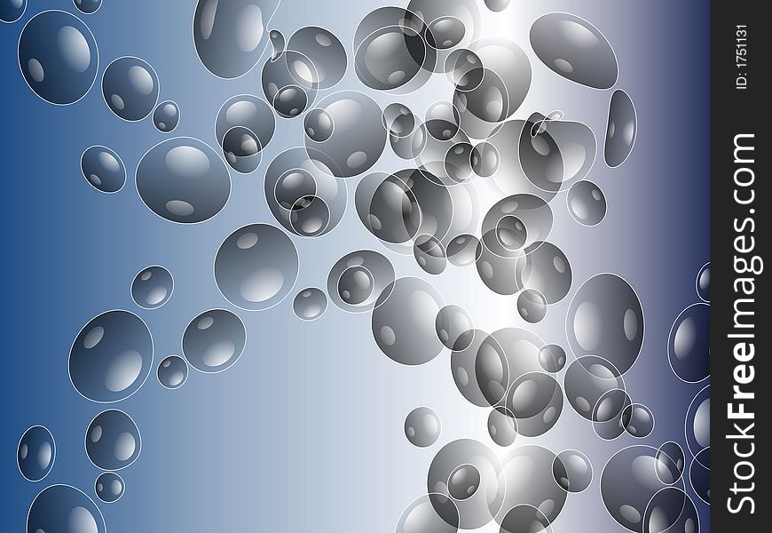 Bubbles layout on blue gradient