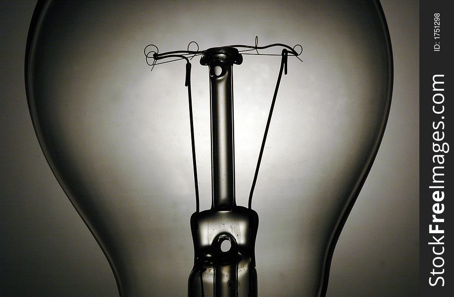 A studio image of a tungsten bulb. Light from behind through a diffuser.