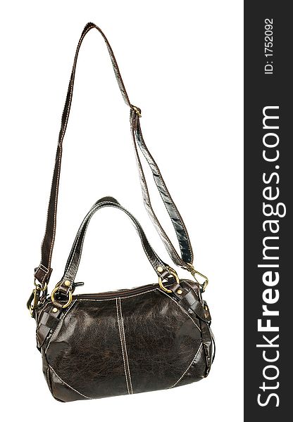 Black womens bag isolated with clipping path. Black womens bag isolated with clipping path