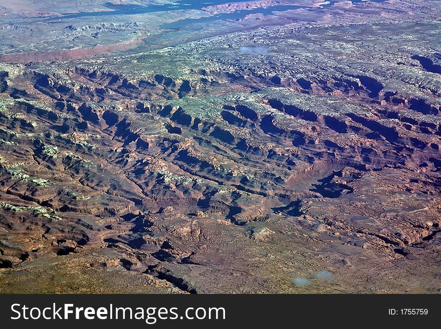 Parallel valleys landscape aerial view