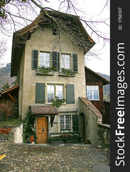 View of an Old Swiss House. View of an Old Swiss House