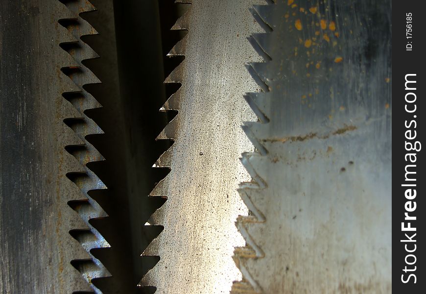 Rusty old saw blade with sharp teeth. Rusty old saw blade with sharp teeth