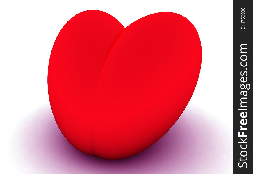 Carlet hearts on a white background with colored shadow
