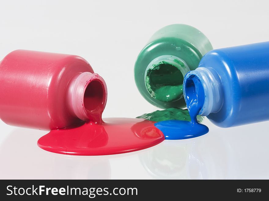 Crayon bottles in different colors. Crayon bottles in different colors