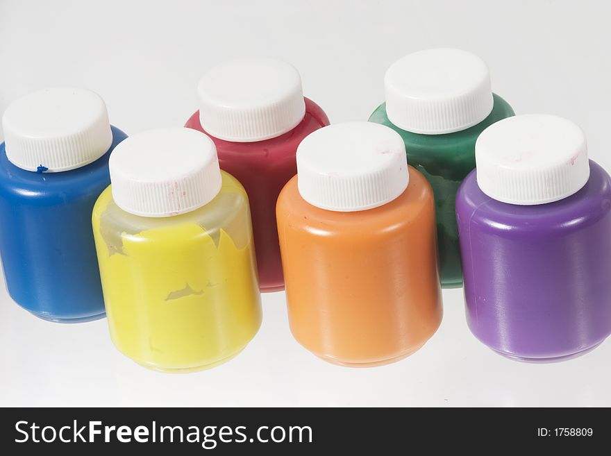 Crayon bottles in different colors