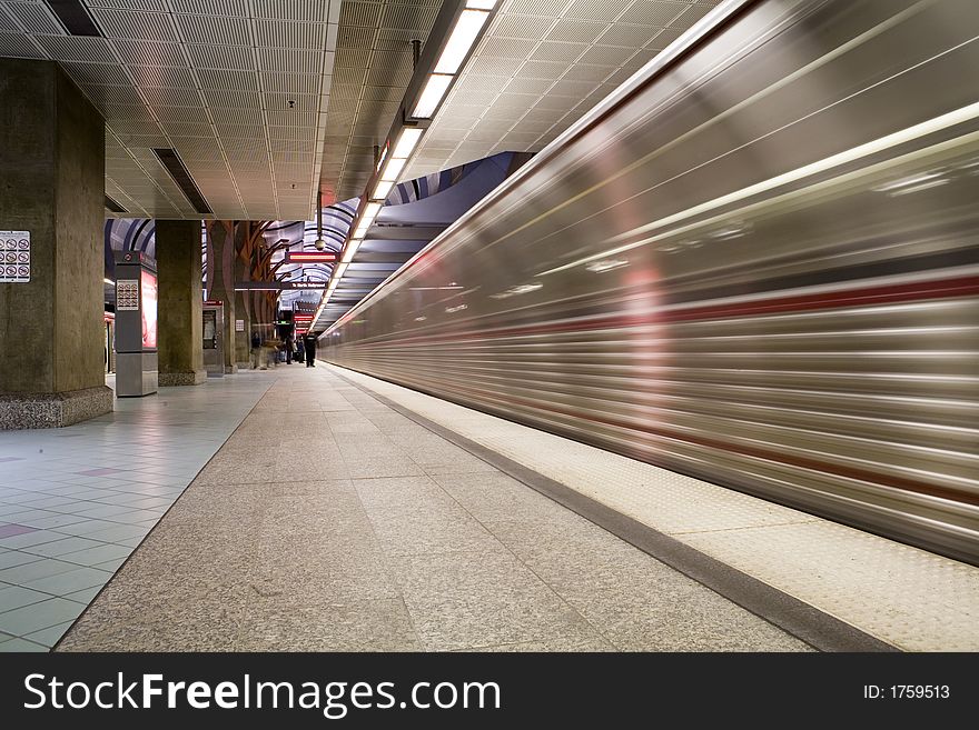 Motion blur of subway in holywood. Motion blur of subway in holywood