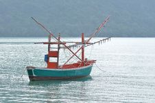 Squid-trap Fishing Boat Royalty Free Stock Image