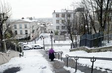 France Paris Under Snow Stock Photo France Paris Under Snow Stock Photo