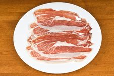 Spanish Cured Ham On A White Plate Stock Photography Spanish Cured Ham On A White Plate Stock Photography