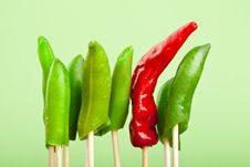 Red Hot Chili Pepper And Green Beans Stock Image Red Hot Chili Pepper And Green Beans Stock Image