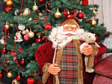 Christmas Tree And Santa Claus Royalty Free Stock Photo