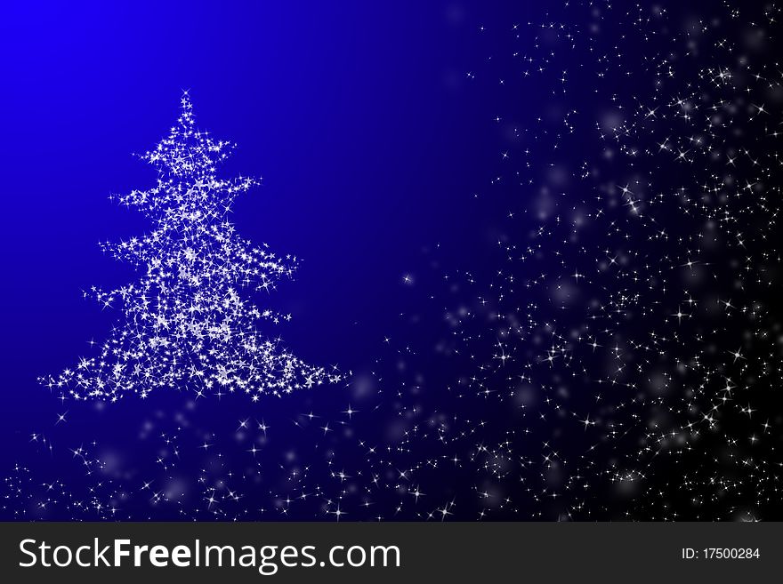 Dark blue background, new year, fur-tree, stars. Dark blue background, new year, fur-tree, stars.