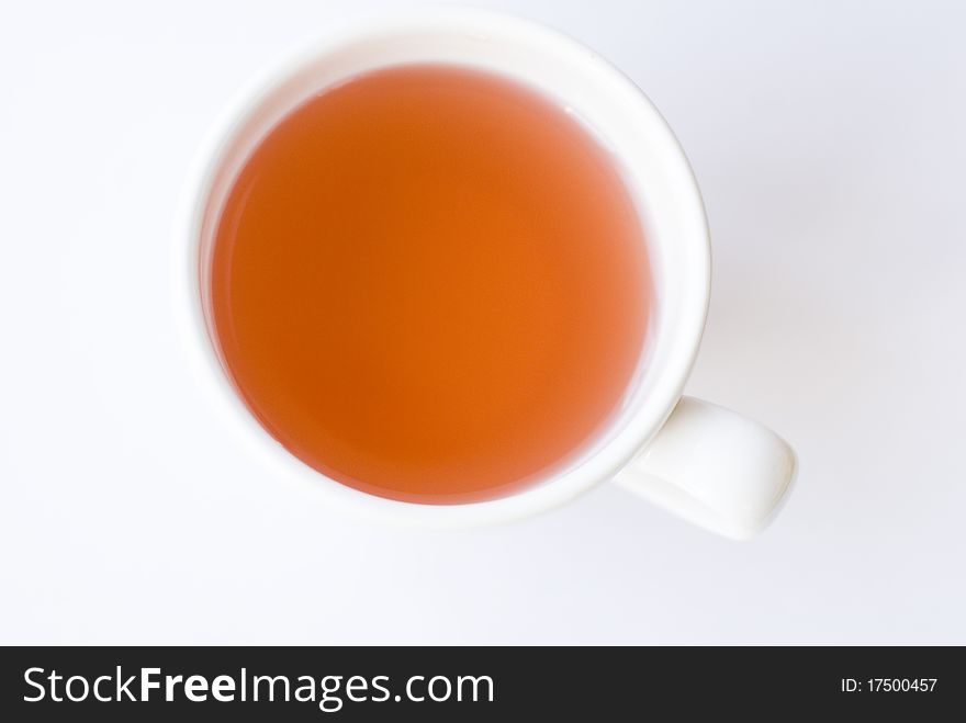 Cup with tea isolated on white