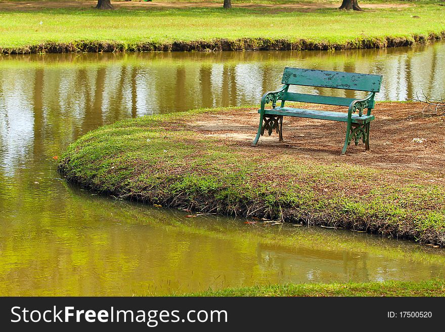 Lonely chair in the park