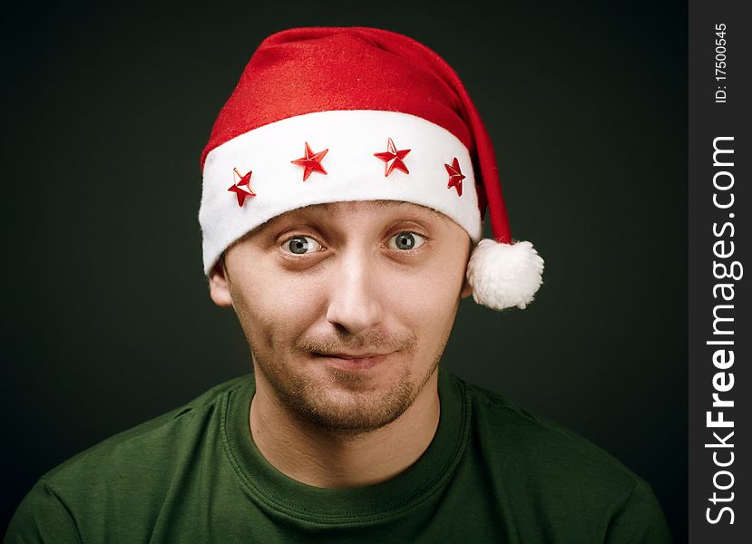 Portrait of young man. celebration new year