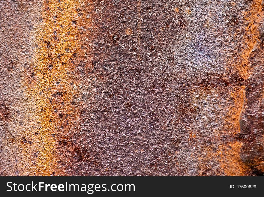 The metal plate badly damaged by rust. The metal plate badly damaged by rust