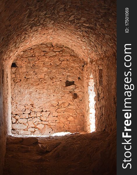 Corridor of Palamidi castle, Nafplio city, Peloponnese, Greece. Corridor of Palamidi castle, Nafplio city, Peloponnese, Greece