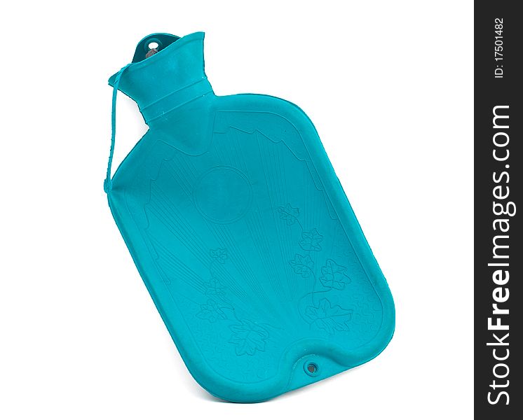 Rubber hot water bottle on a white background