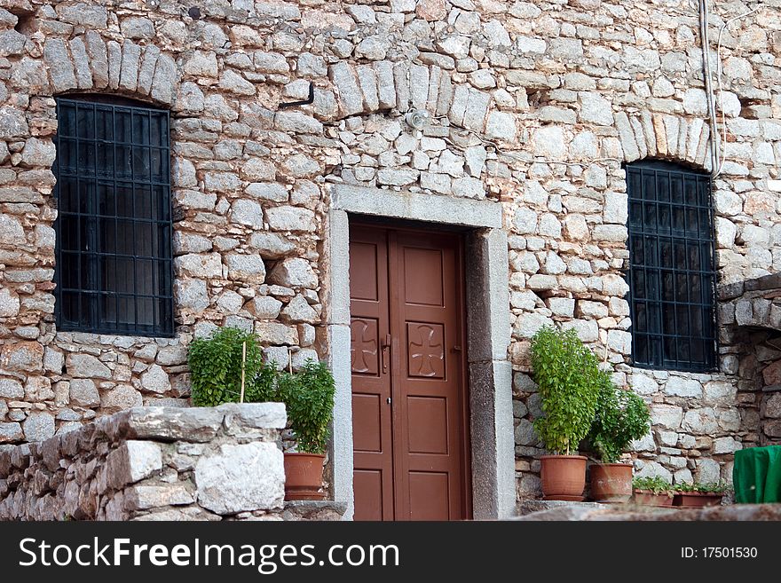 Old Greek orthodox church at Palamidi castle, Nafplio city, Peloponnese, Greece