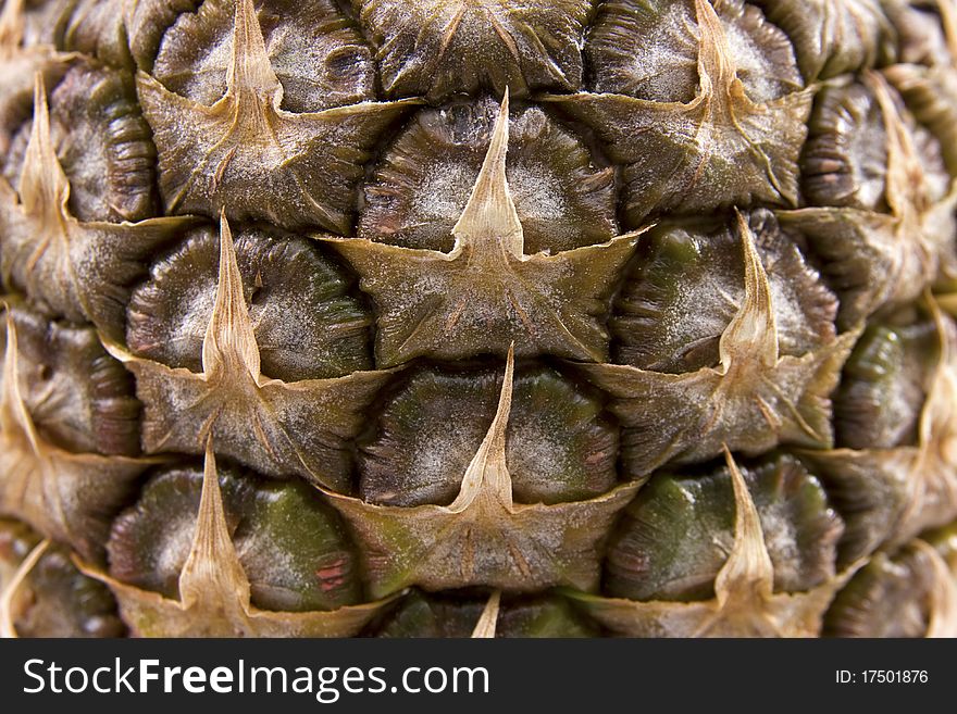 Pineapple texture isolated on a white backgrund