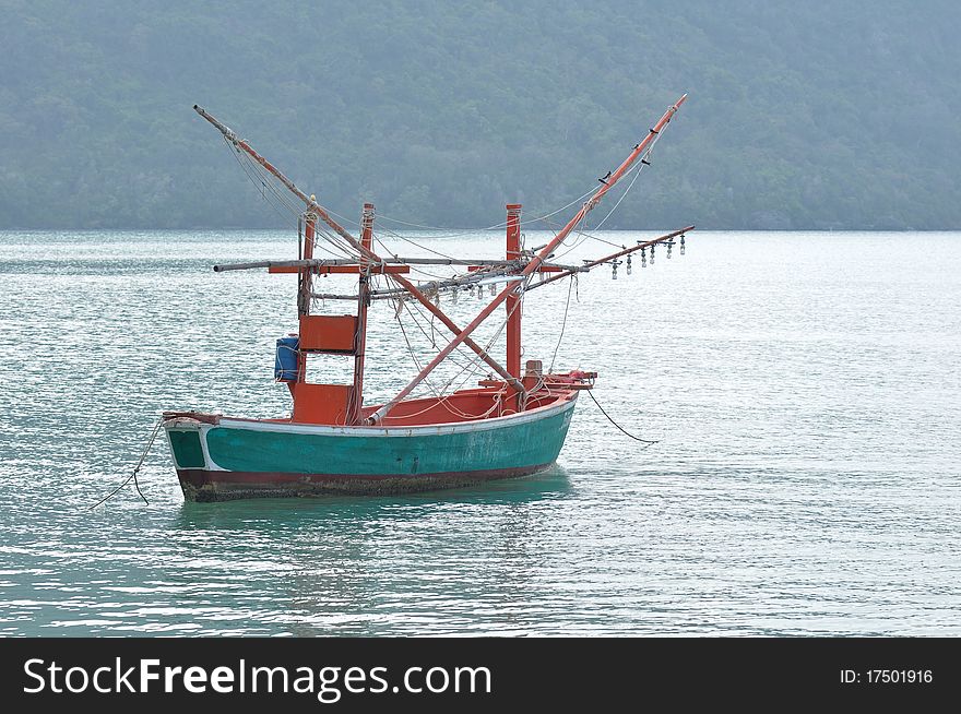 Squid-trap fishing boat from Thailand.