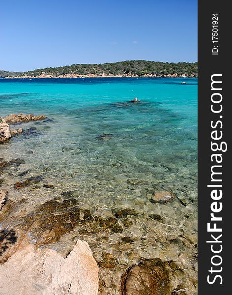 Crystal clear and colorful water island on the beaches of La Maddalena island. Crystal clear and colorful water island on the beaches of La Maddalena island