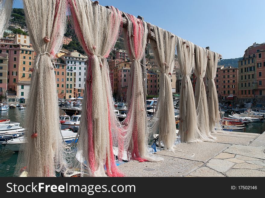 Fishing nets hung out to dry