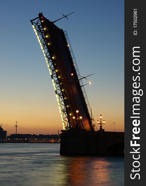 Troickiy bridge at daybreak. Saint-Petersburg, Russia. Troickiy bridge at daybreak. Saint-Petersburg, Russia