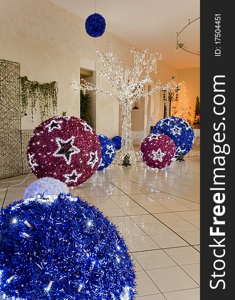 Big Christmas  balls on the floor