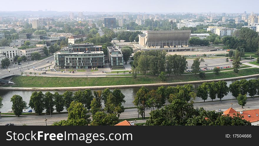 Aerial view of a modern part of Vilnius. Lithuania