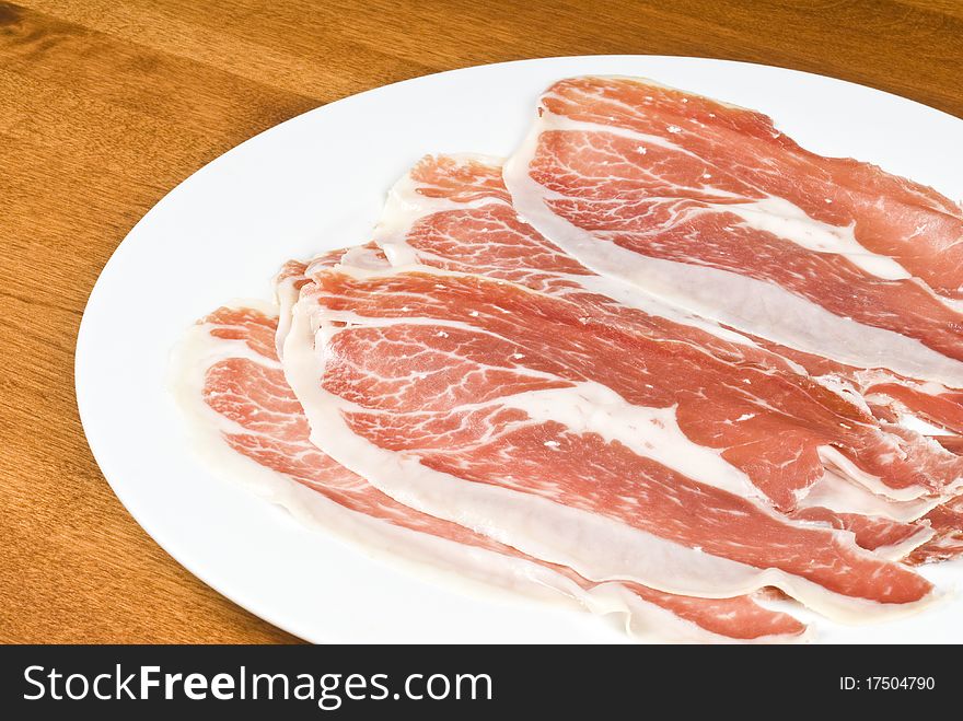 Plateful of thinly sliced Iberico Ham. Plateful of thinly sliced Iberico Ham.