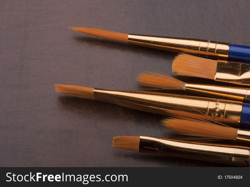 Set of brushes to paint, synthetic pile.