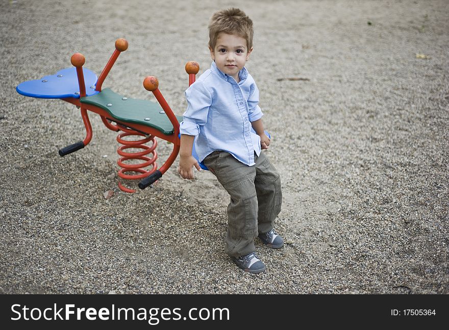 Little boy playing in the park